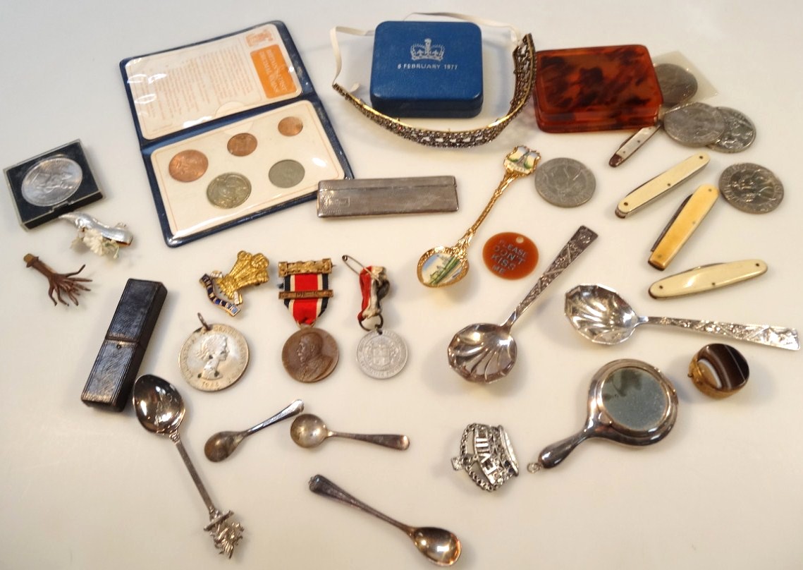 Appraisal: Various silver coins collectables and effects to include engine turned