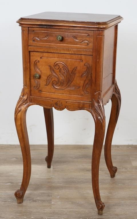 Appraisal: TH CENTURY LOUIS XV MARBLE TOP NIGHTSTAND th Century Louis