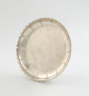 Appraisal: A modern Britannia standard strawberry dish engraved with the Royal