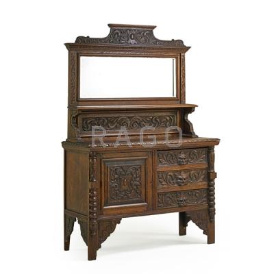 Appraisal: WITHDRAWN CARVED OAK SERVER Condition Report