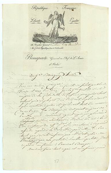 Appraisal: BONAPARTE NAPOLEON Letter Signed Bonaparte pp recto and verso integral