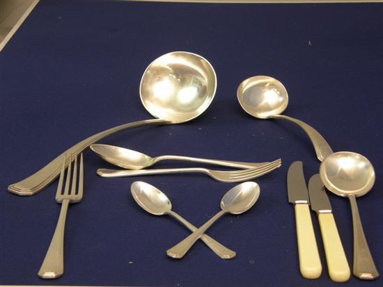 Appraisal: George V Mappin Webb silver cutlery comprising soup ladle sauce