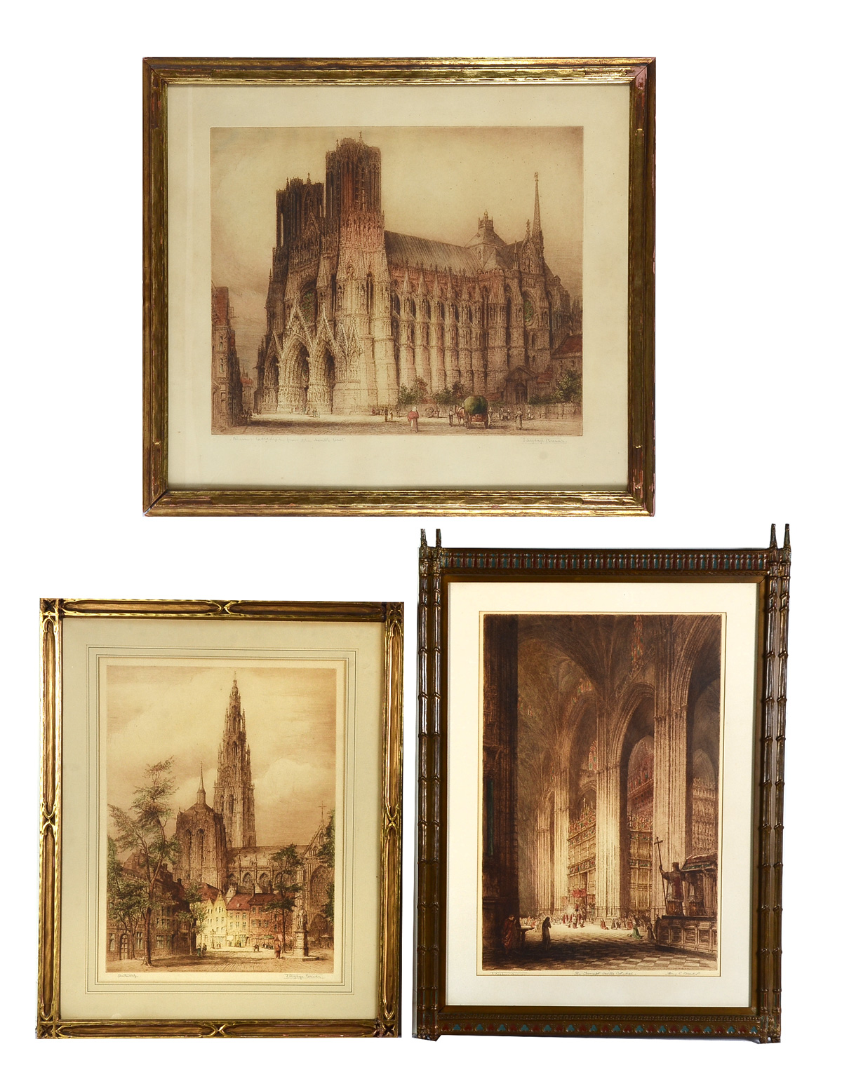 Appraisal: BREWER Alphonse C England - etchings to include Transcept Seville