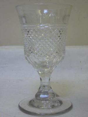 Appraisal: A SET OF SIX EDWARDIAN WINE GLASSES the mildly waisted