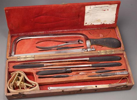 Appraisal: Confederate French made amputation kit attributed to Dr Aristides Monterio