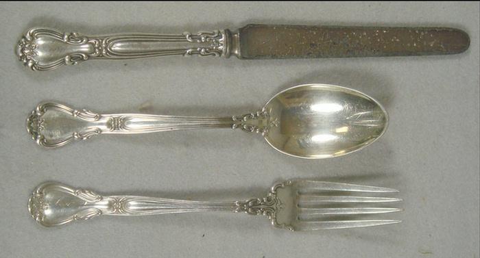 Appraisal: Chantilly Gorham sterling silver teaspoons pc Chantilly child's knife fork