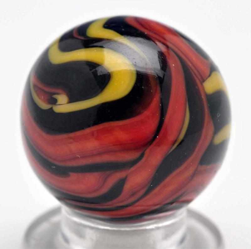 Appraisal: Christensen Agate Tri-Color Flame Marble Description Great equal color distribution