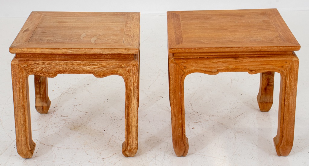 Appraisal: CHINESE QING STYLE CYPRESS TABLES PAIR Chinese Qing style Cypress