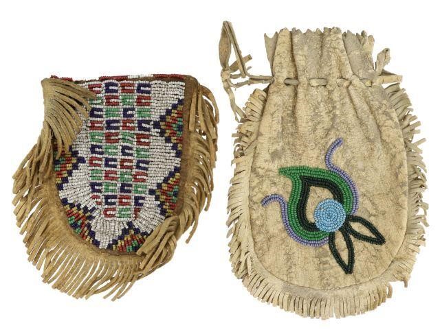 Appraisal: lot of Native American beaded pouches Sioux heavily beaded with