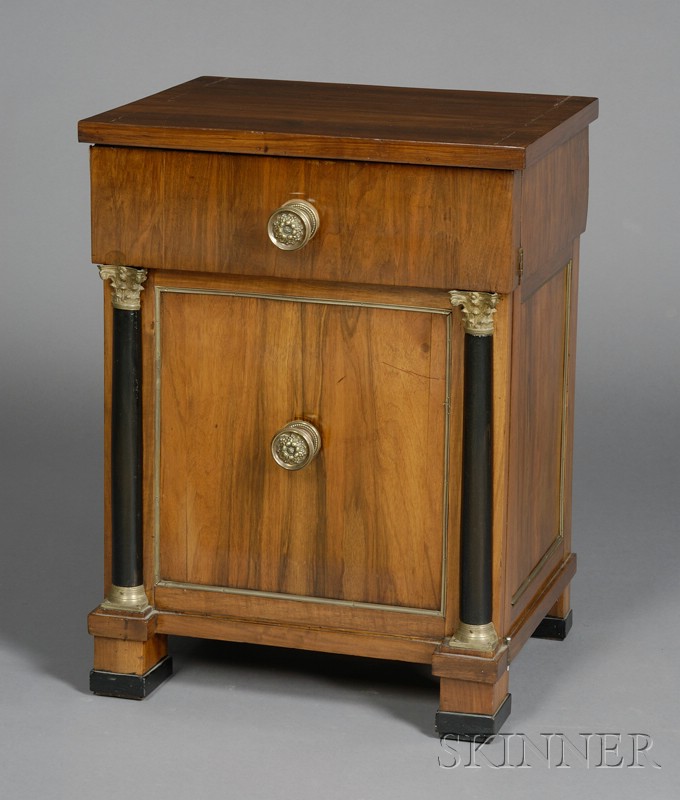 Appraisal: Empire Bronze-mounted and Parcel-gilt Walnut Diminutive Side Cabinet th century