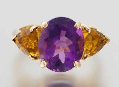 Appraisal: A Ladies' k Gold Amethyst and Topaz Ring k yellow