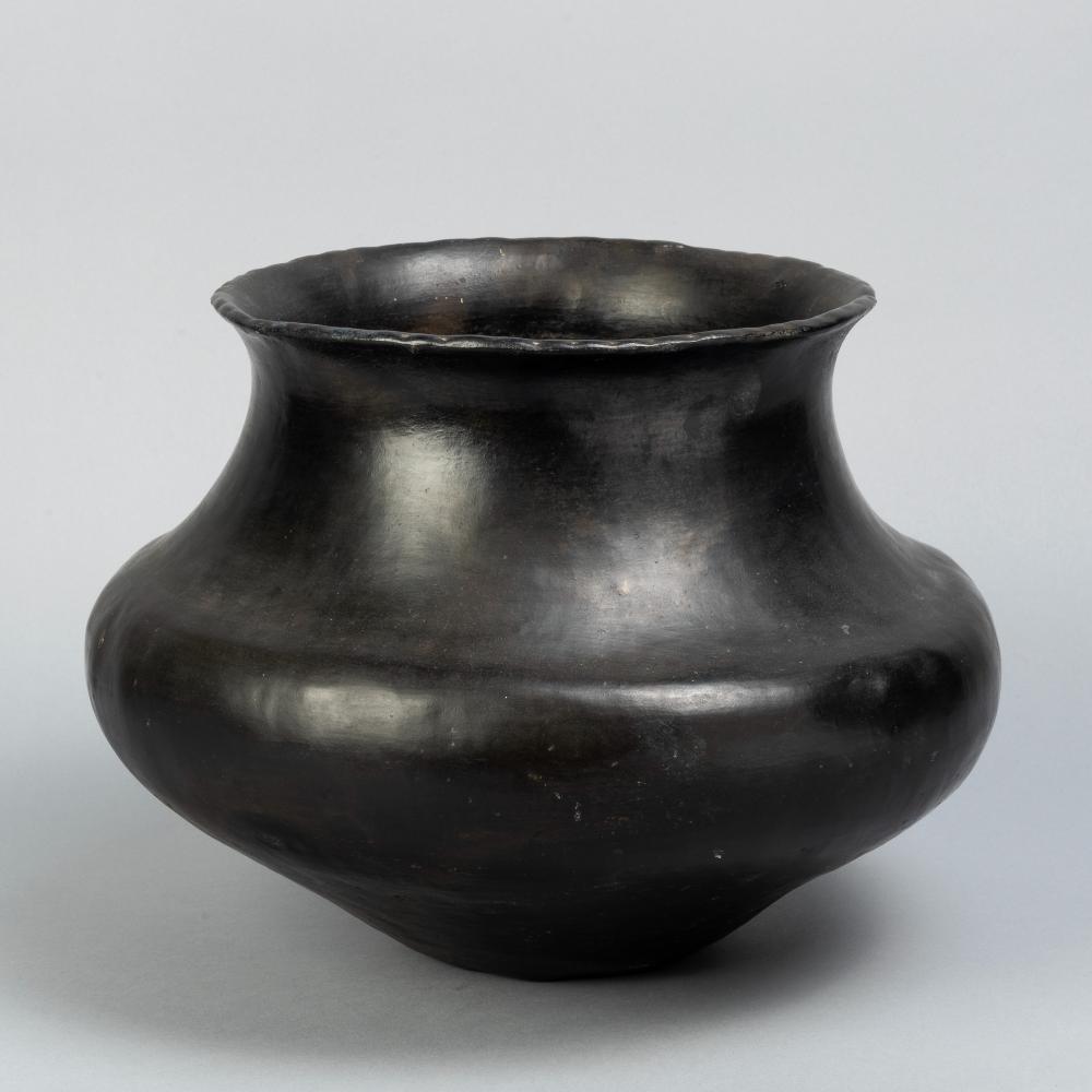 Appraisal: SANTA CLARA BLACKWARE POTSanta Clara Blackware Pot fired clay Dimensions