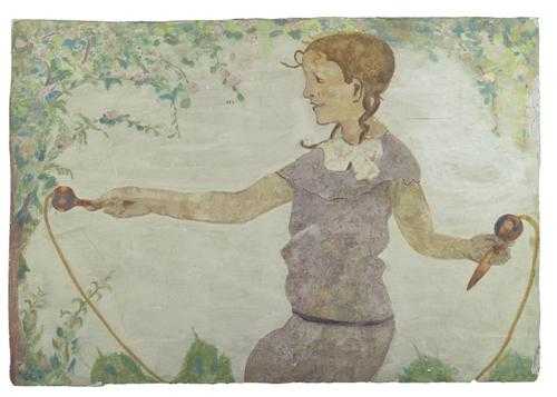 Appraisal: AMIET CUNO Solothurn - Oschwand Girl with a skipping rope