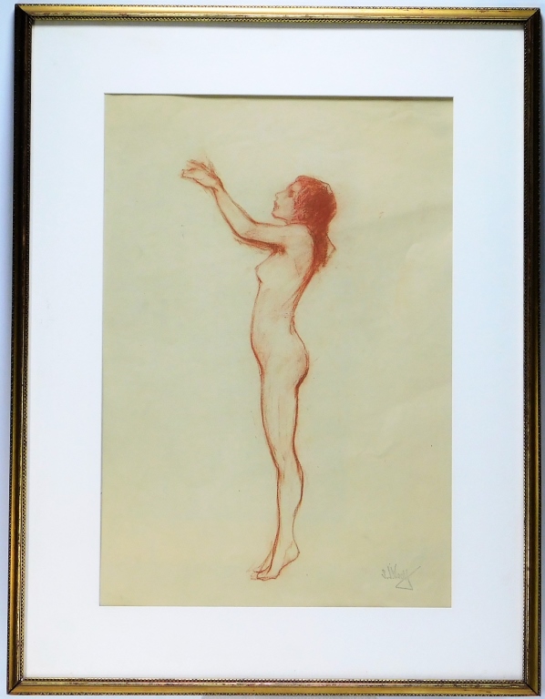 Appraisal: SAMUEL WOOLF NUDE FIGURE STUDY PASTEL DRAWING New York -