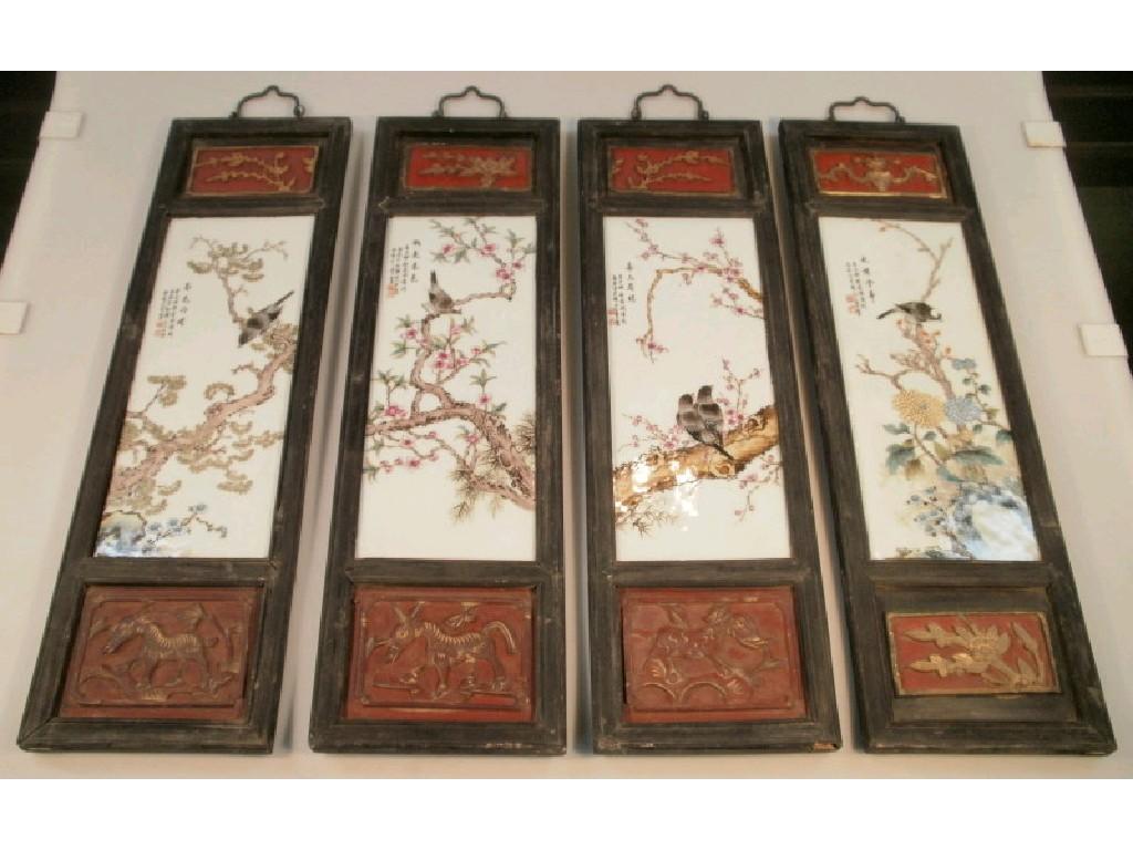 Appraisal: A set of four Chinese republican period porcelain hanging wall