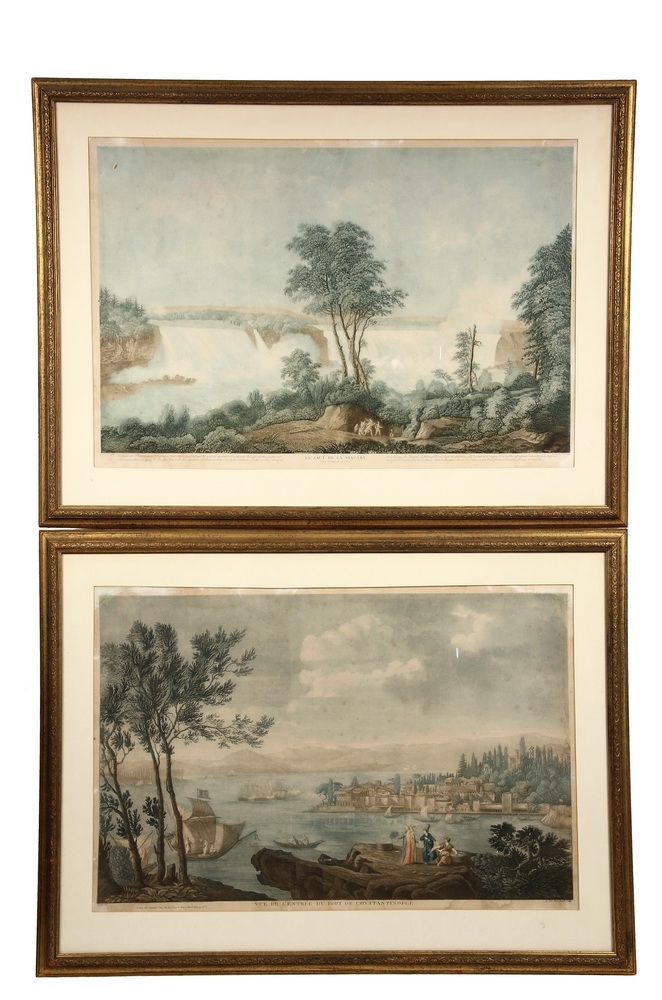 Appraisal: FRENCH HAND COLORED ENGRAVINGS - 'Le Saut de la Niagara