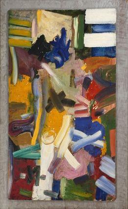 Appraisal: ROBERT NATKIN b ABSTRACT COMPOSITION Oil on panel mounted on