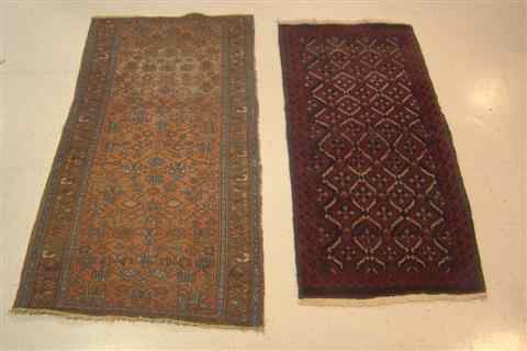 Appraisal: A BALOUCH AND A TRIBAL RUG the first is red