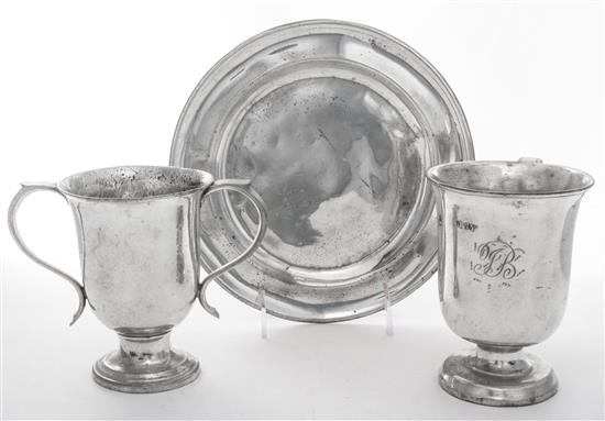 Appraisal: Sale Lot A Collection of Three Pewter Articles th century