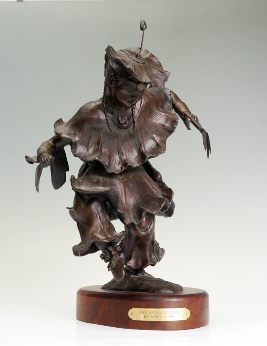 Appraisal: JANICE ALBRO INDIAN BRONZE ''The Grass Dancer'' '' h signed