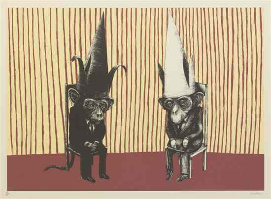 Appraisal: Ericailcane Eric the Dog th st century Two Monkeys screenprint