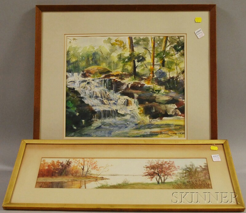 Appraisal: Two Framed th and th Century Watercolor Works on Paper