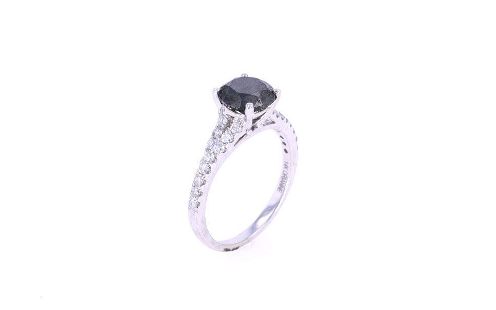 Appraisal: Natural Black White Diamond k Gold Ring Featured in this