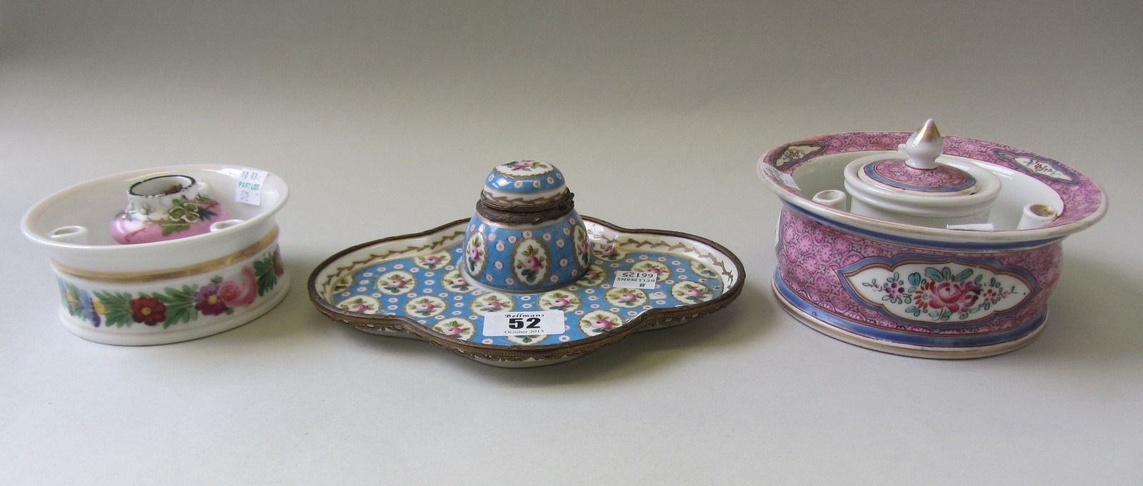 Appraisal: A Samson porcelain circular inkwell decorated in an Oriental taste