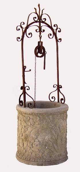 Appraisal: A Renaissance style Vicenza stone and cast iron wellhead th