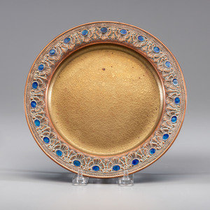 Appraisal: Tiffany Furnaces American Early th Century Charger model enameled bronze