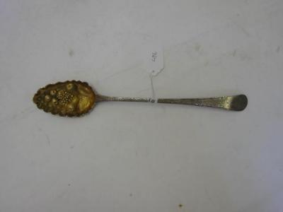 Appraisal: A GEORGIAN BERRY SPOON in feather edged Old English pattern