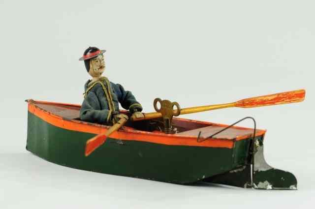 Appraisal: SINGLE OARSMAN Ives c pat By Nathan Warner tin rowboat