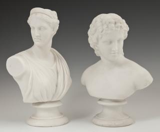 Appraisal: Two Parian Busts th c One of Cupid by J