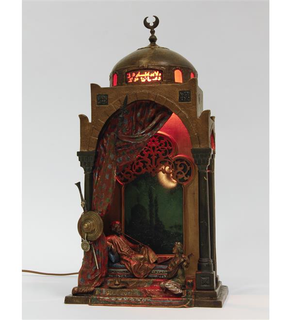 Appraisal: Franz Bergman Austrian - Cold Painted Orientalist Vienna Bronze Lamp