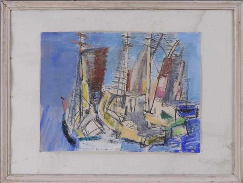 Appraisal: VACLAV VYTLACIL AMERICAN - MOORED SAILBOATS Pastel on paper laid