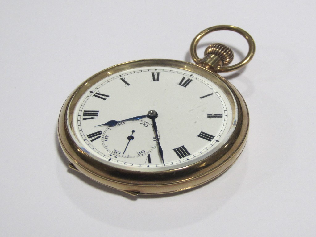 Appraisal: Nine carat gold cased open faced pocket watch Hallmarked Birmingham