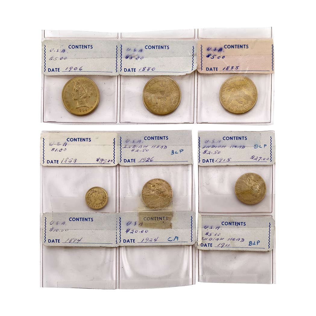 Appraisal: United States Six Gold Coins Comprising and and and all