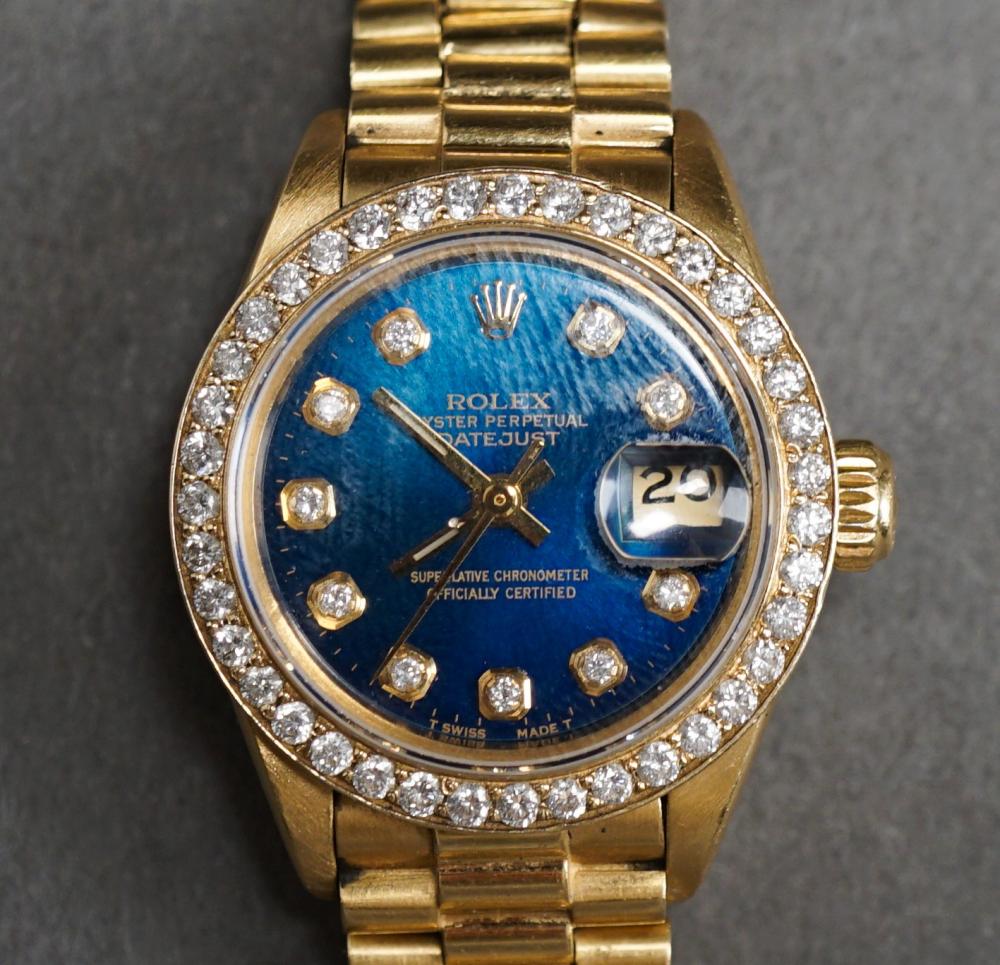 Appraisal: Ladies Rolex Oyster Perpetual Datejust -Karat Yellow-Gold and Diamond Automatic