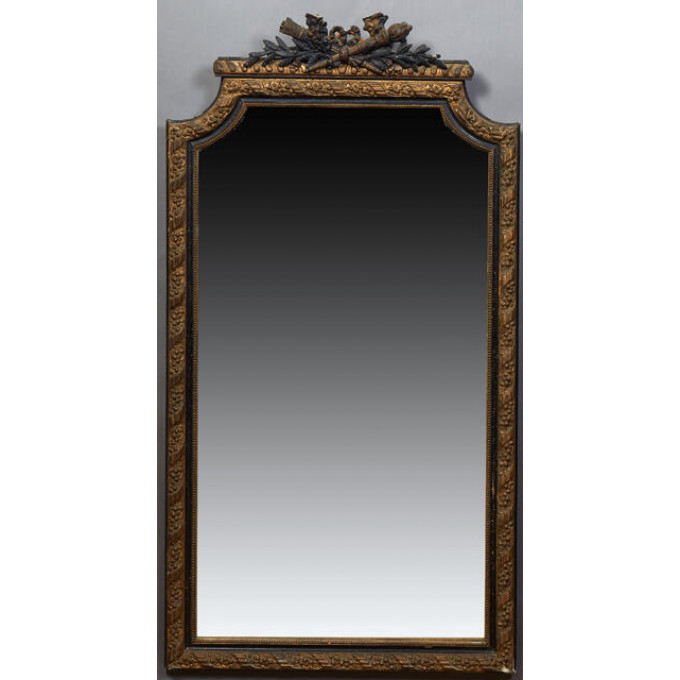 Appraisal: French Louis XVI Style Gilt and Gesso Overmantel Mirror late