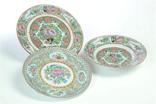 Appraisal: THREE ROSE CANTON PLATES China nd half- th century Similar