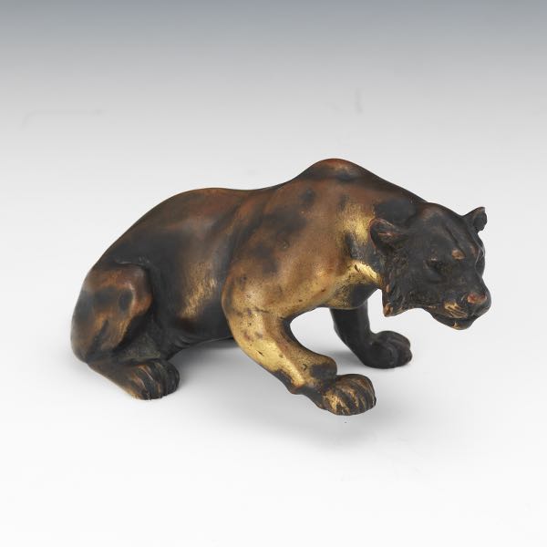 Appraisal: AUSTRIAN BRONZE TIGER x Bronze patinated tiger marked Austria to