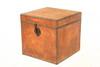 Appraisal: STORAGE BOX - Custom made leather covered storage box Finely