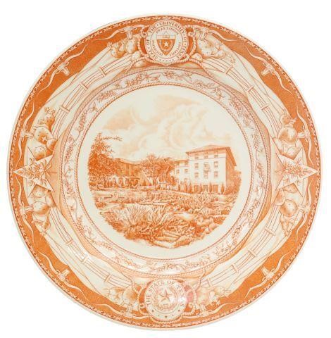 Appraisal: Wedgwood commemorative University of Texas plate burnt orange on a