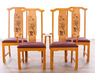 Appraisal: Broyhill Chinoiserie Dining Chairs Four Broyhill Mid- th Century dining