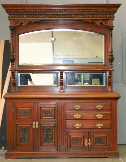 Appraisal: A large Australian blackwood mirror backed sideboard circa cms wide