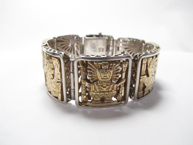 Appraisal: A sterling silver and K yellow gold hand assembled Indian