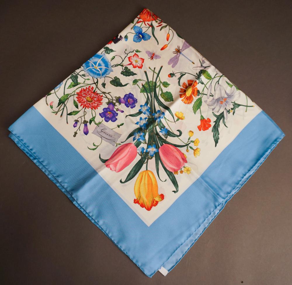 Appraisal: Gucci Floral Silk Scarf