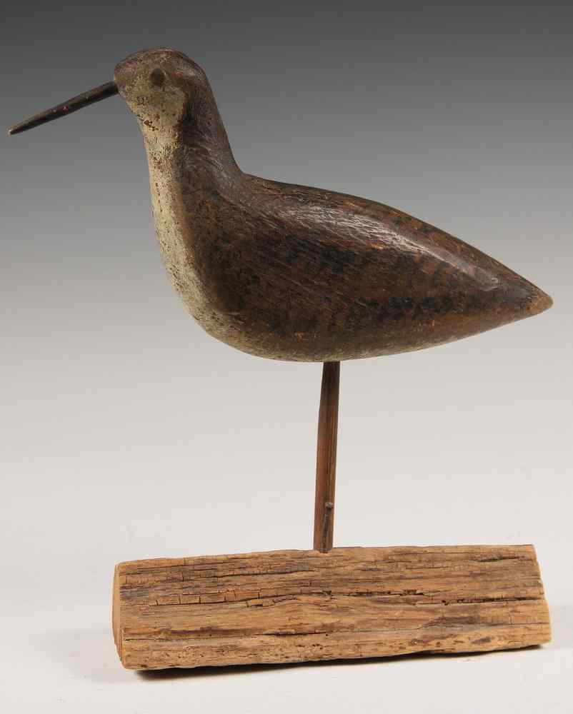 Appraisal: EARLY DECOY - Mid- th c Shorebird Decoy in carved