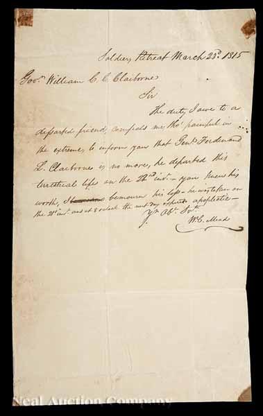 Appraisal: A Group of Five Autograph Letters Signed Relating to William