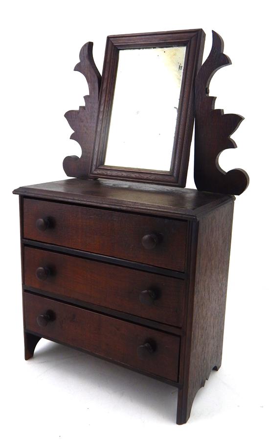 Appraisal: Late th early th C miniature chest of drawers with